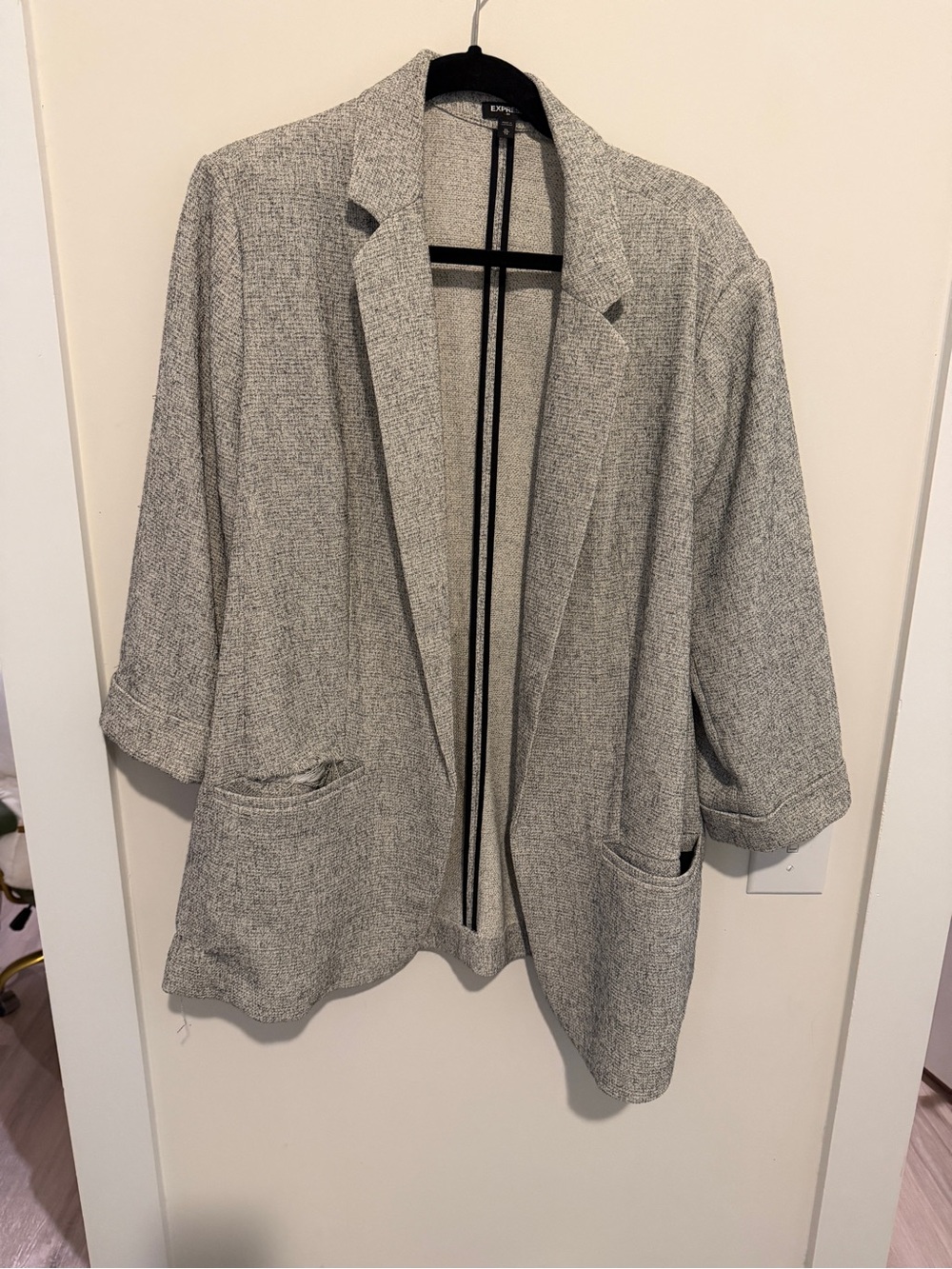 Express Gray Open-Front Women's Blazer
